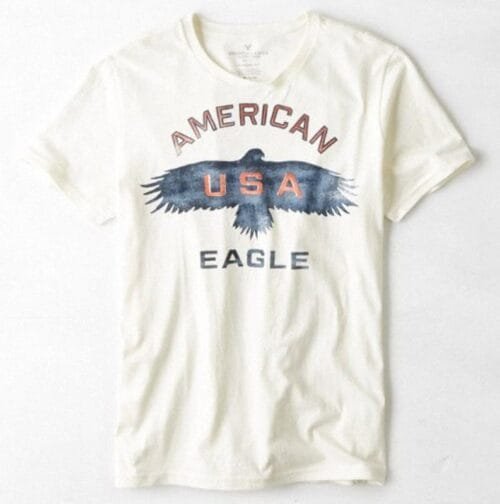 Camiseta American Eagle Signature Graphic manga corta blanco