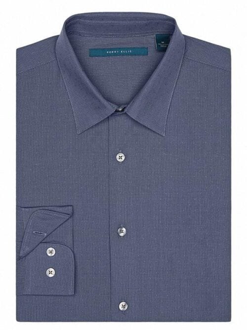 Camisa Perry Ellis Tonal Dobby Dot manga larga no-planchar