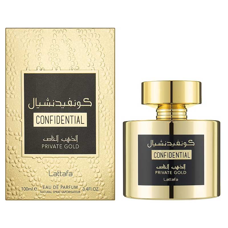 Perfume Confidential Private Gold de Lattafa unisex edp 100ml 1 Pefume Lattafa Confidential Private Gold unisex 100ml