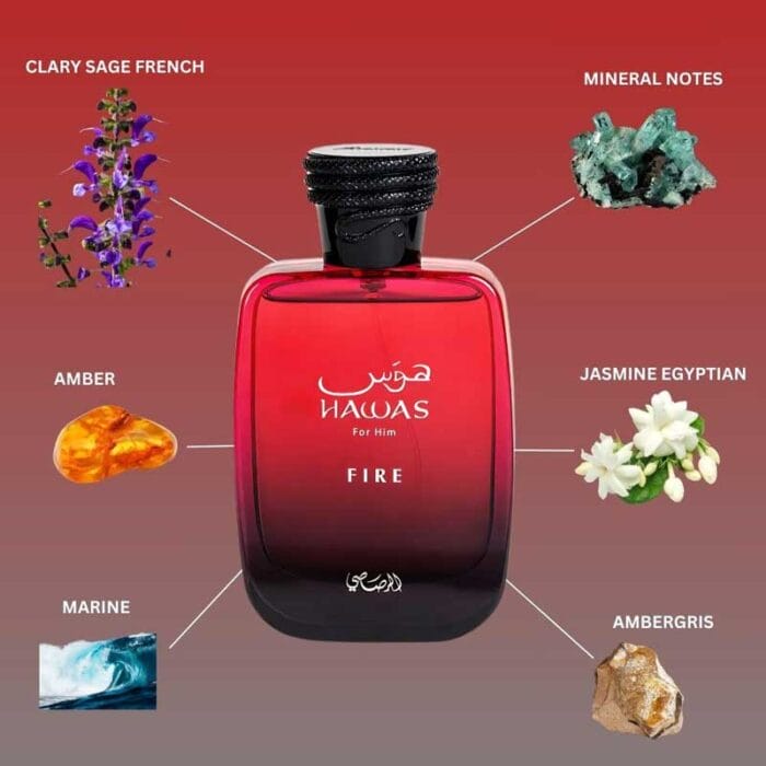 Perfume Hawas Fire de Rasasi hombre edp 100ml 4 Perfume Hawas Fire de Rasasi hombre edp 100ml - Imagen 4