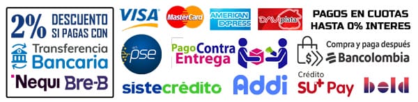 Métodos de pago disponibles en Lorens Colombia